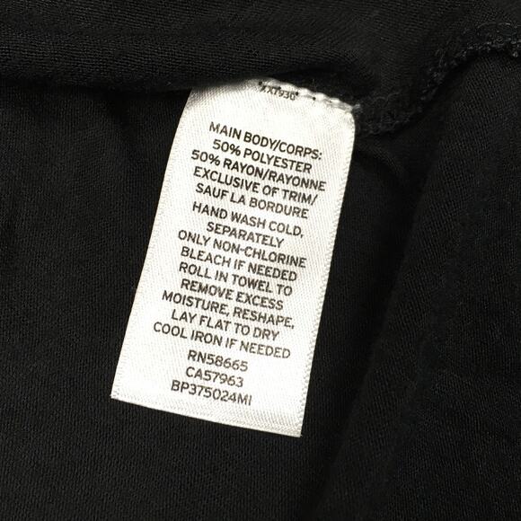 BP Tee Raw Edge V-Neck Short Sleeve Black Top Casual Women's XS‎ - Picture 5 of 6